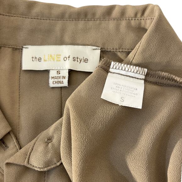 The LINE of Style Women’s Blouse Beige Button Front Long Sleeve Size S - Picture 4 of 7